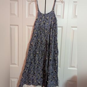 Cottagecore Purple Floral Maxi Sundress